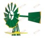 8FT Green Metal Windmill Yard Garden Decoration Weather Rust Resistant Wind Mill